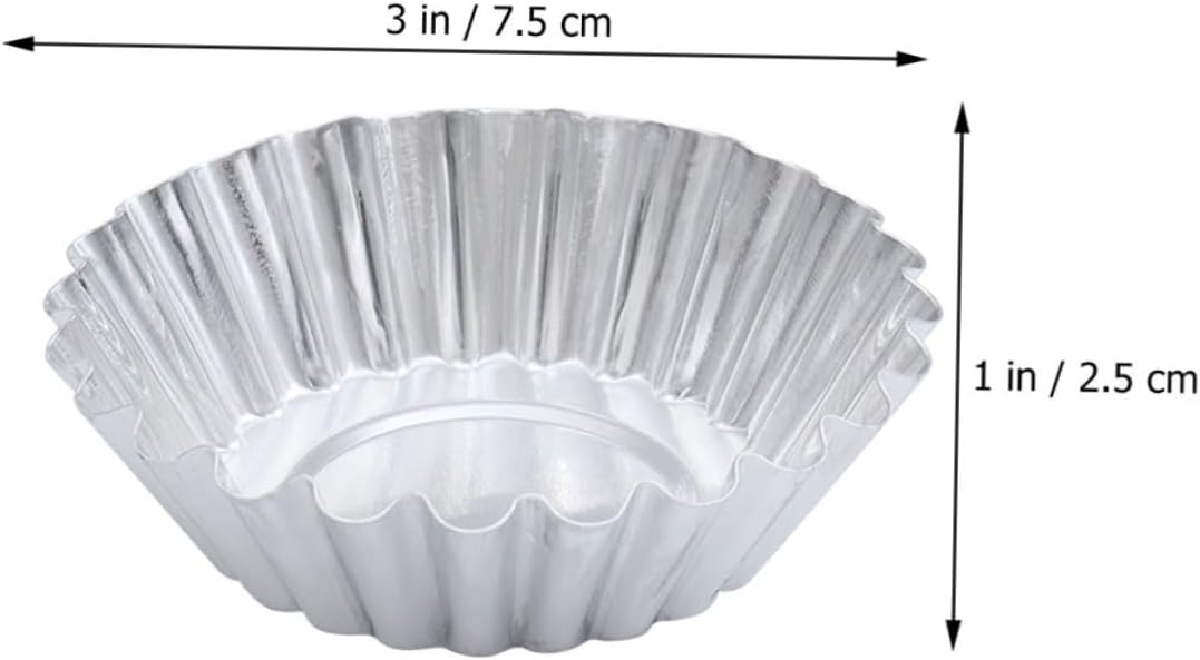 46Pcs Aluminum Alloy Fluted Egg Tart Molds for Muffins and Cupcakes