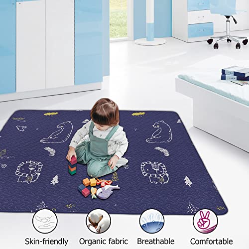 Portable Baby Play Mat Machine Washable, Foldable Crawling Mat For Floor 43X43” Baby Playpen Mat, Soft Non Slip Non-Toxic Playmats For Infants, Kids Tent Mat Square #TOP1