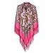 HEWUQI Mode Frauen Druck Schal Frauen Mode böhmischen Schal Krawatte Quaste Schals großen Schal Gardinen Schals Wohnzimmer, rose, taille unique