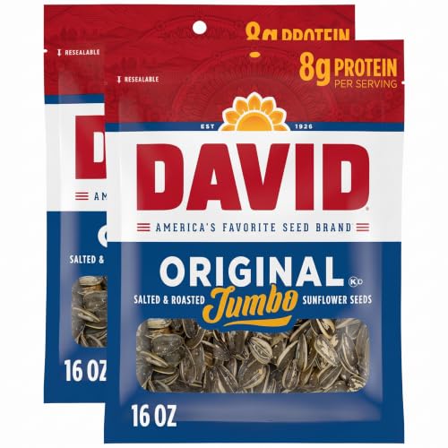DAVID Jumbo Sunflower Seeds, Original Flavor, 16 oz. (Pack of 2)
