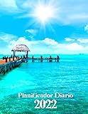  Agenda 2022: Laguna y agua turquesa. Planificador diario de un año. Formato largo. Una página por día, horarios de 6 am / 11 pm, lista de tareas pendientes, notas. Calendario.