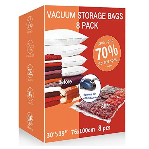 VacPack Space Saver Bags,8 Pack Jumbo Vacuum Storage Bags With Hand Pump for Home and Travel (8J)
