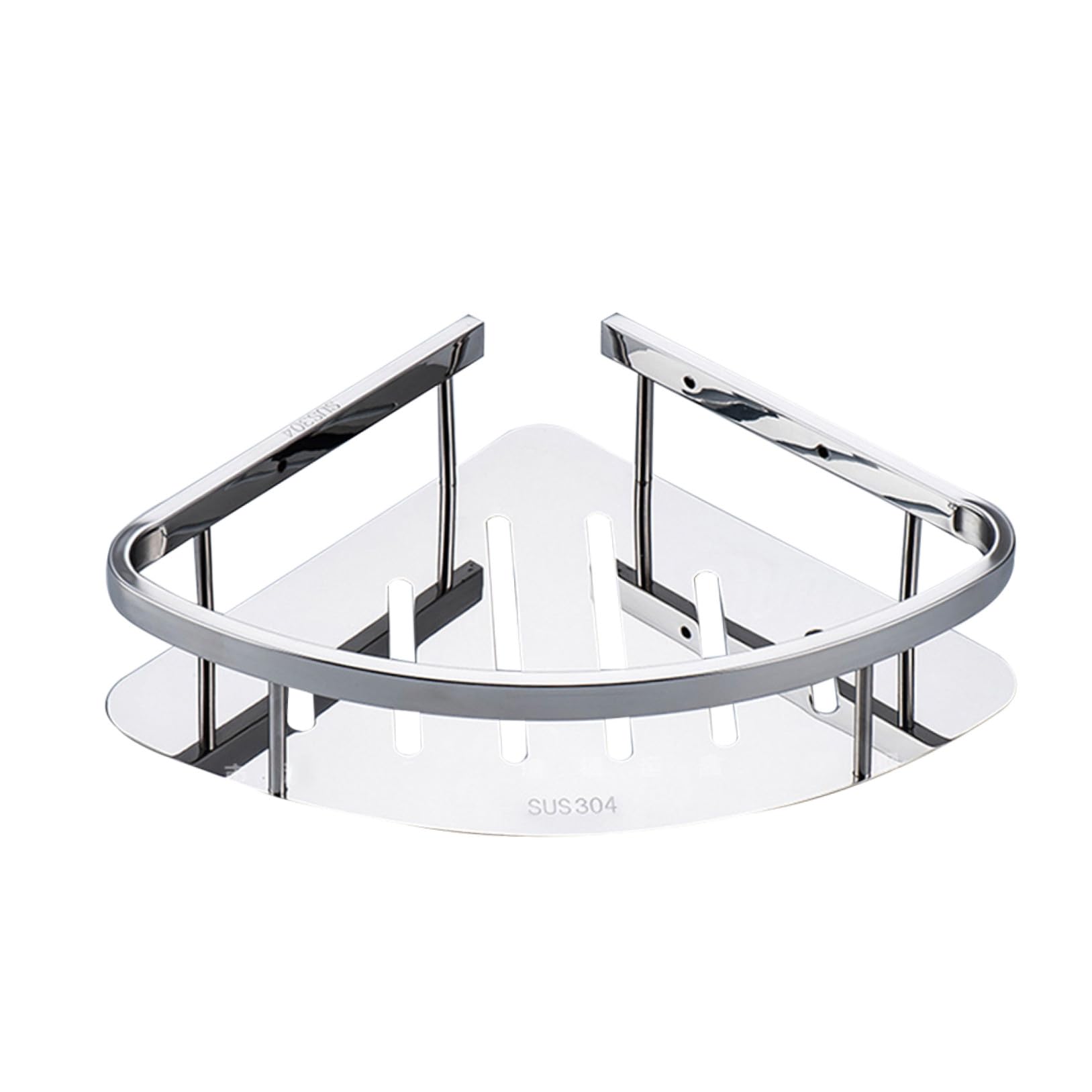 VALICLUD Mensola Angolare Doccia in Acciaio Inox Serie 906b, Singolo | Montaggio a Parete, Design Removibile, Finitura Argento, Uso in Angolo Bagno