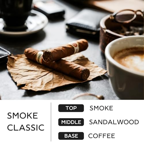 CHILLFLAME Candles for Men, 400g Scented Candles for Home, 2 Wicks Blended Scents Birthday Candles Gifts for Dad, Teacher, Boyfriend (Smoke+Sandalwood+Coffee)