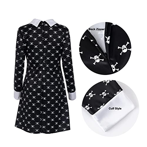 Disfraz negro con calavera para niñas talla Small miniatura 3