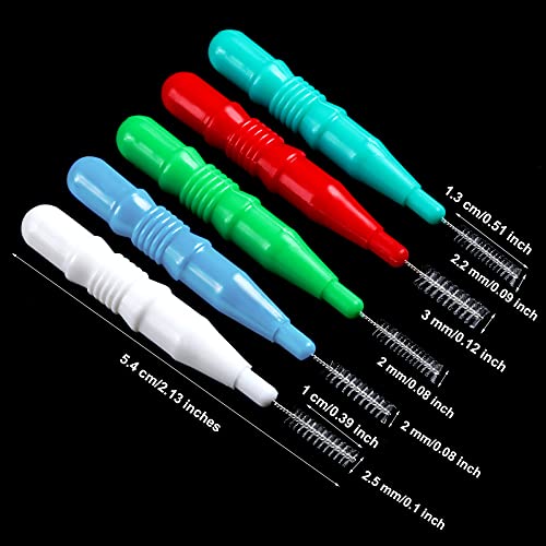 Image of Patelai 50 Counts Braces Brush for Cleaner Interdental Brush Toothpick Dental Tooth Flossing Head Oral Dental Hygiene Flosser Toothpick Cleaners Tooth Cleaning Tool(Red, White, Green, Light Blue)
