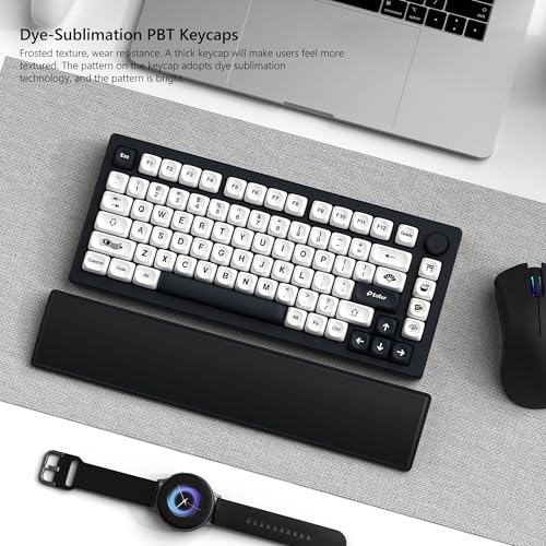 Womier Japanese MOA Keycaps, PBT Keyboard Keycaps for Mechanical Keyboard, Custom Cute White Key caps Dye-Sublimation for 60% 65% 75% 100% Percent Cherry MX - White and Black - Thumbnail 5