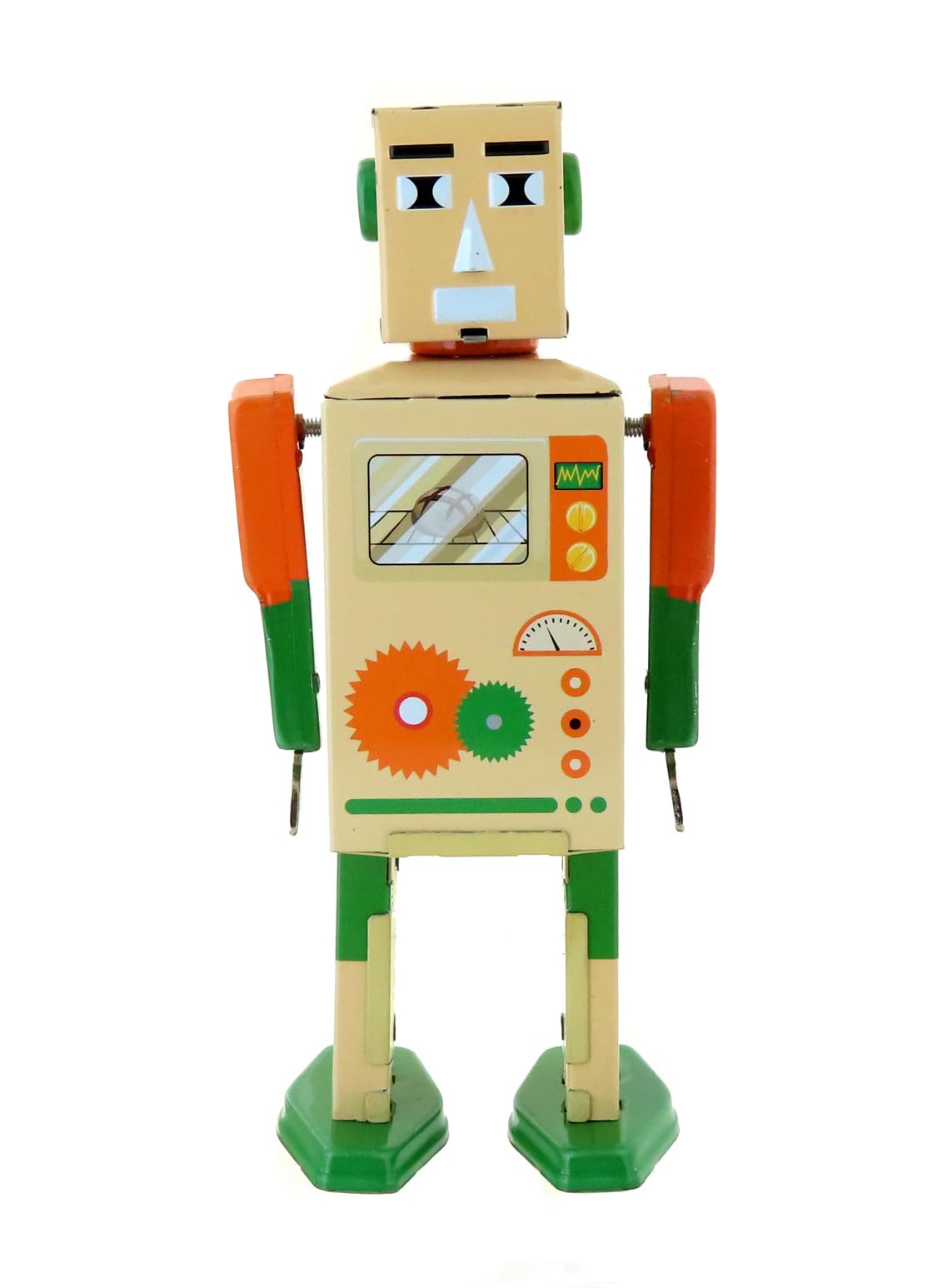 Giocattolo Meccanico di Metallo - Robot Meccanico Baker Bot di Latta cromolitografata - Oggetto da Collezione Vintage per Soli Adulti