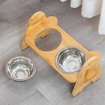 Slow Feeder Bowl, Non Slip Dog Stand, Adjustable Pet Supplies, Wooden Animal Feeding Accessories for Neater Meal Time, Floor Feeding Solution for Dogs and Pets – Bild 4
