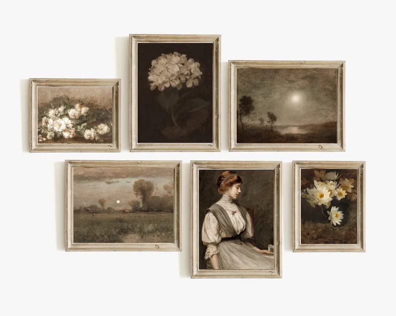 Handmade Set 6 French Botanical Art Prints, Vintage Prints