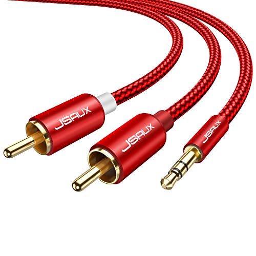 JSAUX 6.6ft/2M Aux to RCA Headphone Male to Male Jack Adapter Nylon Braided 1/8...