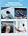 AstroAI Car Windshield Cleaner Tool, Window Cleaning Kit with 39in Car Mirror Squeegee, 4 Reusable Microfiber Pads and Extendable Handle, Gray
