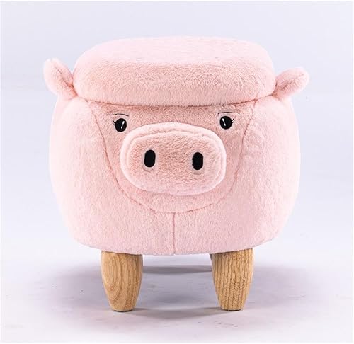Miniatura 9 de Home 2 Office Taburete otomano de almacenamiento de cerdos para dormitorio, sala de juegos o decoración de guardería, otomana suave en forma de