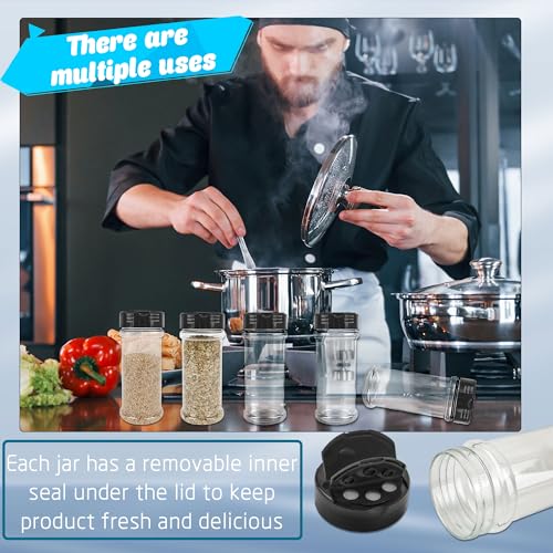 20 Pack 6 oz Plastic Spice Jars with Black Shaker Cap Clear Empty Spice Bottles with Shaker Lids Seasoning Container for Storing Spice Seasoning Powder
