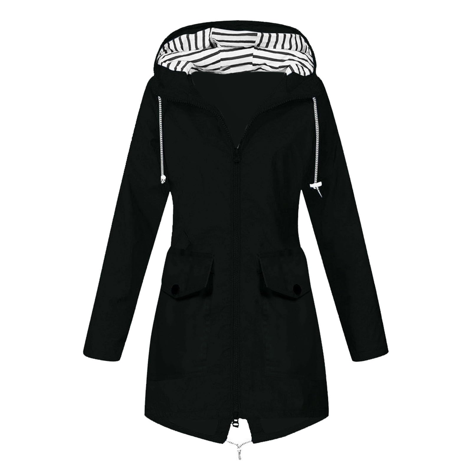 Chaqueta de senderismo para mujer, impermeable, transpirable, chaqueta térmica forrada para el tiempo libre, chalecos de entretiempo, chaqueta deportiva con cremallera completa, chaqueta de