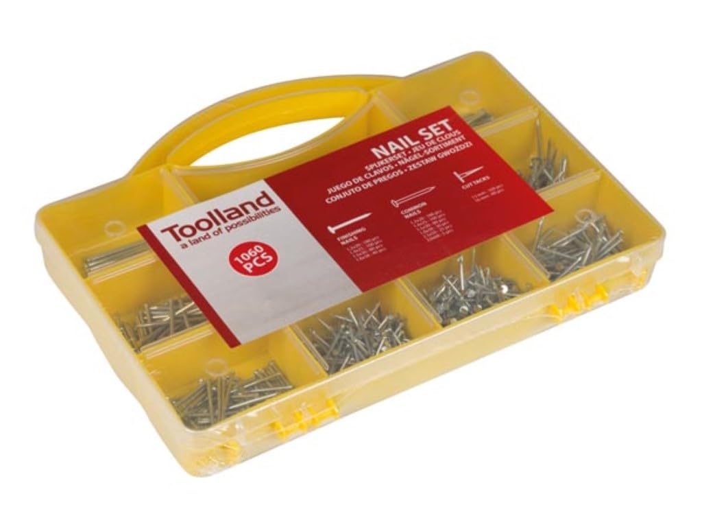 Toolland Assortiment de clous, 1060 pièces, différentes tailles