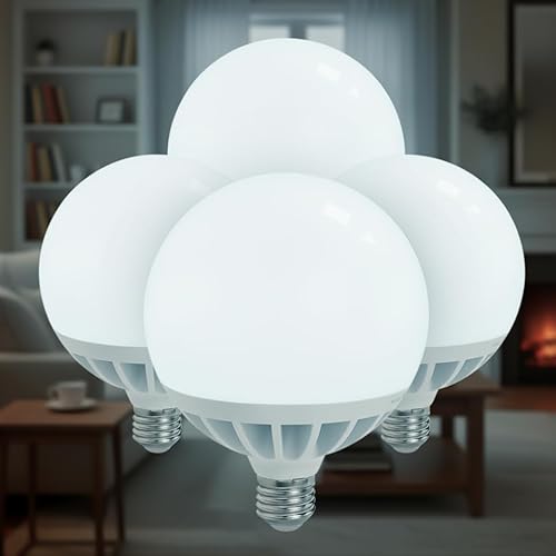 LED ATOMANT Pack 4x Bombilla LED E27 G120 Potentisima 25W. Color Blanco Frio (6500K). Globo de 2450 Lumenes. 330 Grados Apertura.