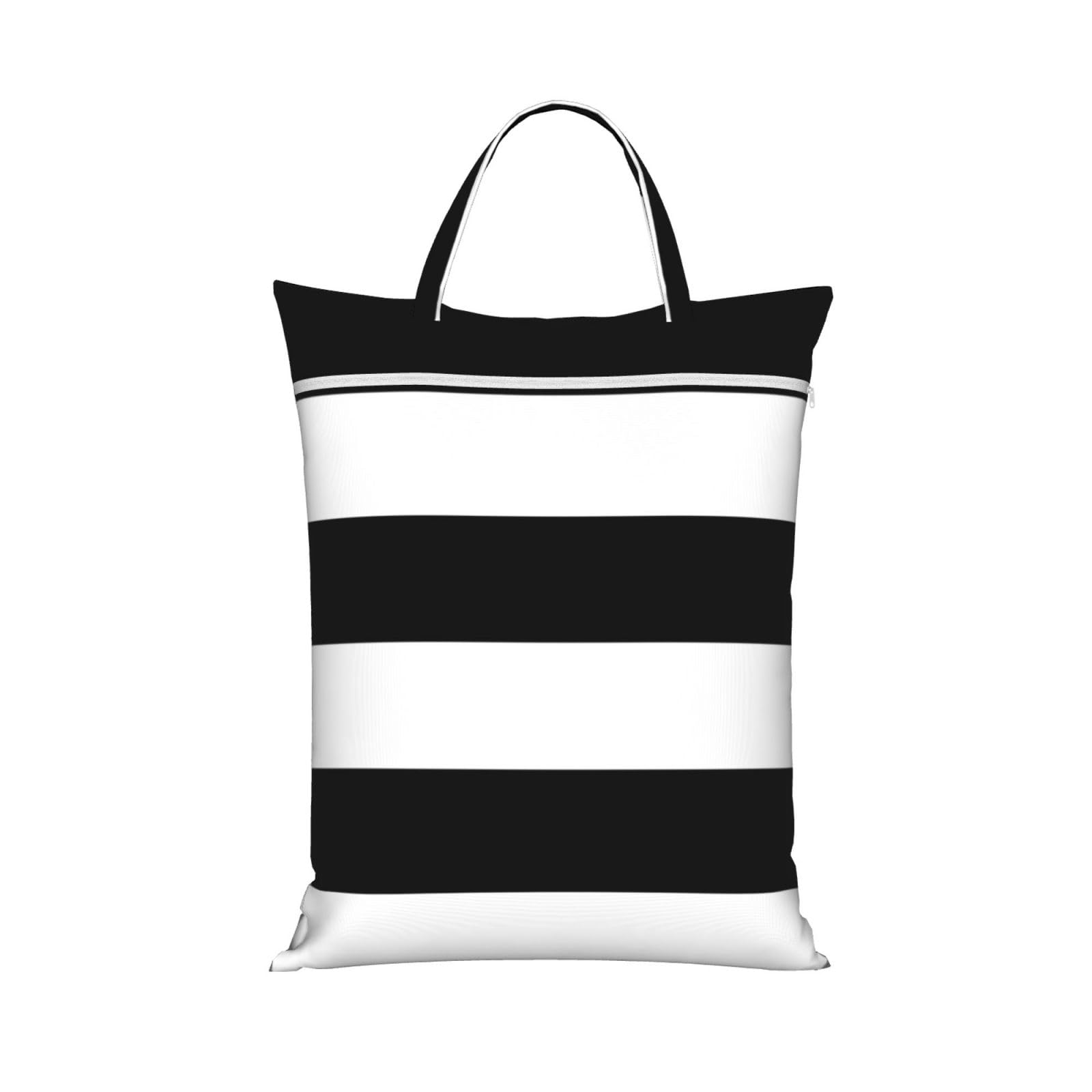 YFSGDLBN stripes black white printed Travel dirty laundry bag clothes pack Storage Basket Bag