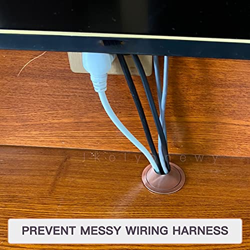Tapas para agujeros de cables de escritorio metálicas de 2 pulgadas para cubrir alambres para muebles | Tapas redondas para agujero de cables de escritorio 2" para mesa, computadora, encimera 4 piezas lkelyonewy miniatura 5