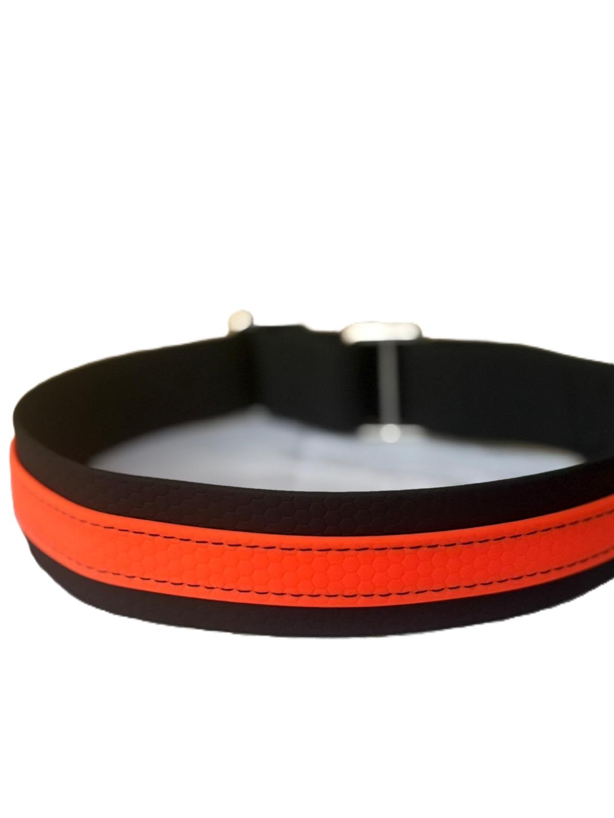 collare a scorrimento limitato BIOTHANE-HEXA (NERO-ARANCIO FLUO, L)