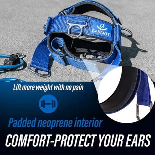 Image of Neck Trainer Exerciser Equipment. Neck Harness Weight Lifting Kit | Neck weight lifting harness, 2 resistance bands, workout pin, iron neck chain. Head harness neck training strengthener men