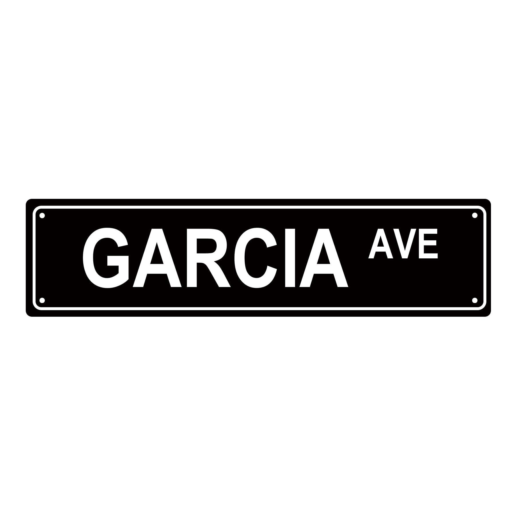 Garcia Ave People Metal Tin Street Sign Bar Cafe Garage Cave Home Room Wall Bathroom Farmhouse Garden Porch Patio Decor,4x16 Inch