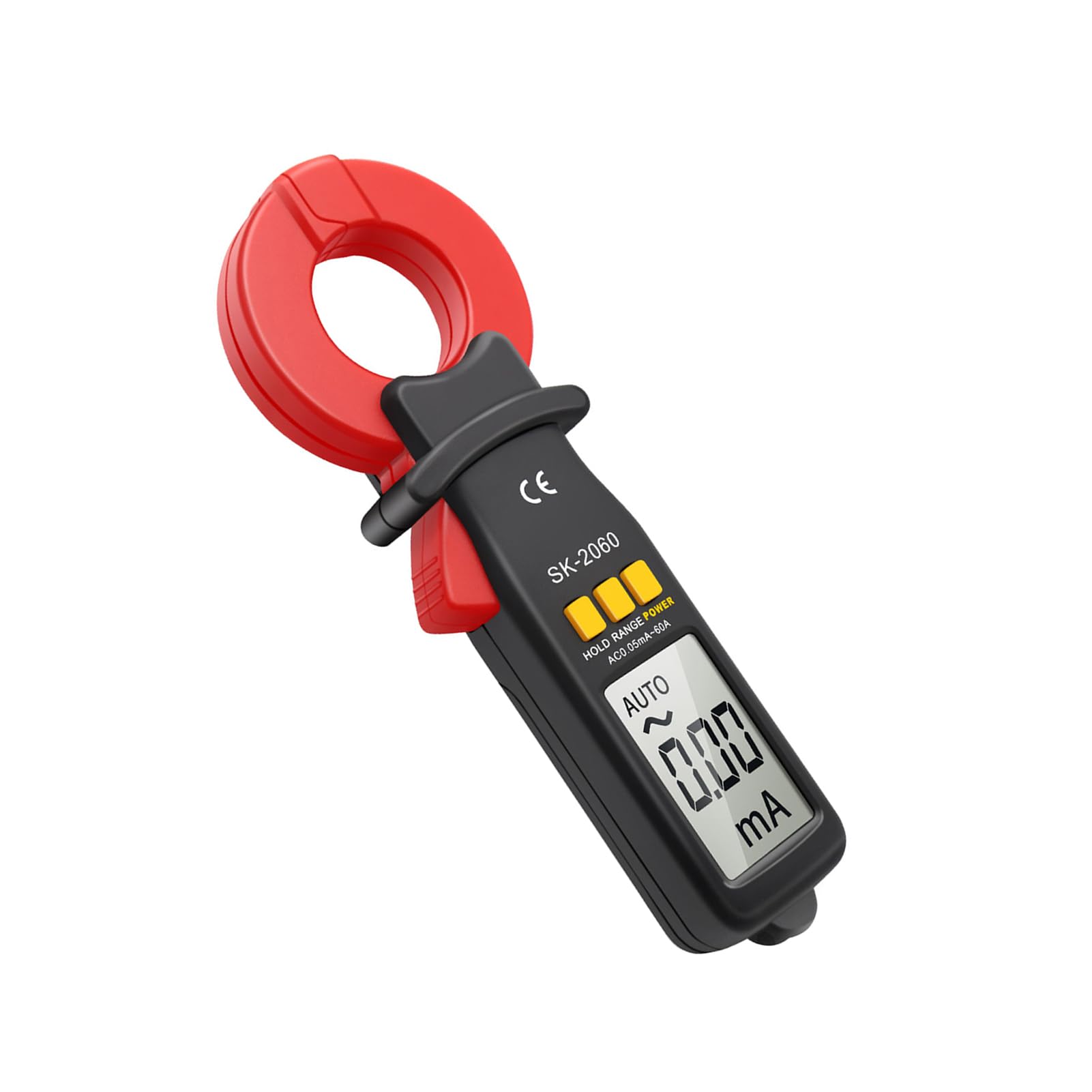 FTVOGUE Pinza Amperimétrica Digital Probador de Fugas de Corriente CA CC Rango 60 A Pinza Amperimétrica de Microamperios de Rango Automático con Apertura de Mandíbula de 30 Mm para Mediciones