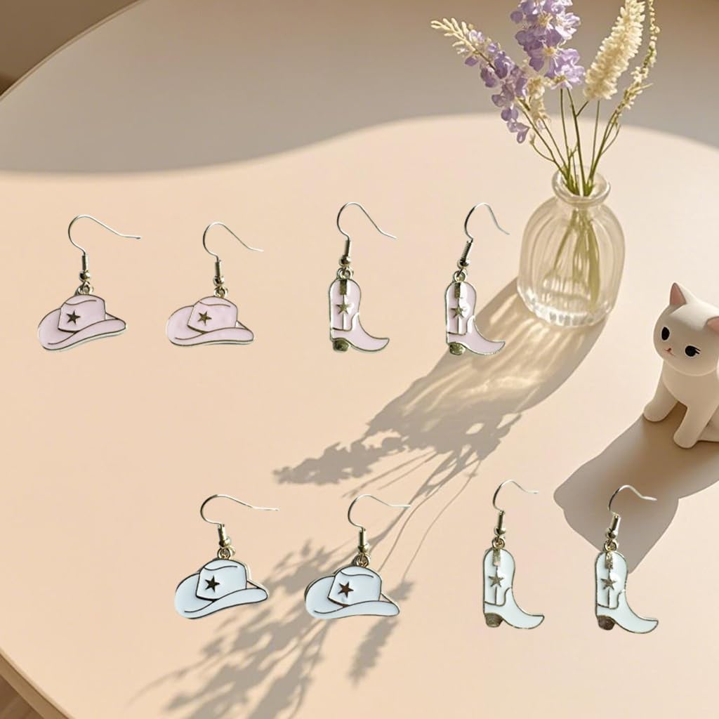 ProNature Cowgirl Earrings Cowboy Boot And Hat Earrings Drop Dangle Enamel Jewelry For Women Western - Image 4