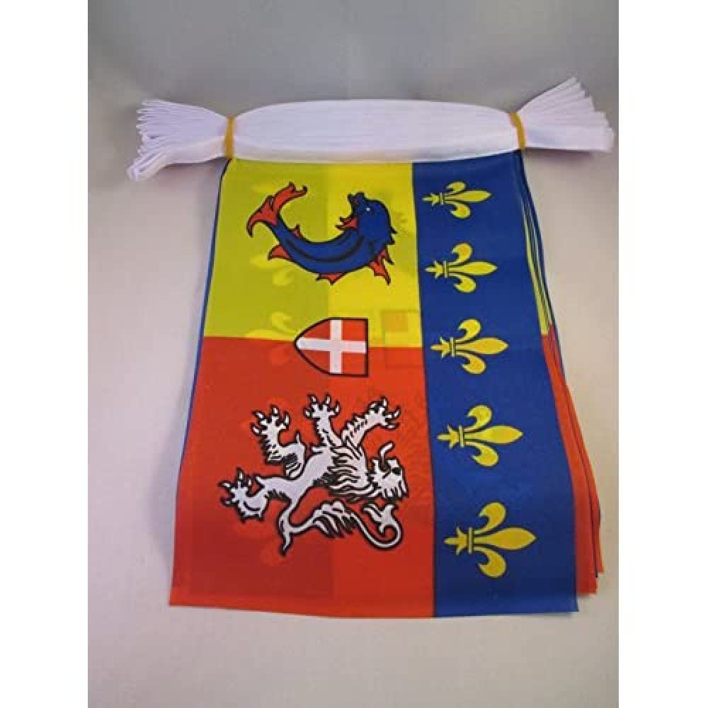 AZ FLAG Rhône-Alpes Bunting 20 ft 20 flags Light Polyester