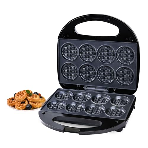 Waffle Maker, Mini Waffle Maker Machine Nonstick with Quick Heat-Up Make 8 pcs Waffles,Waffle Maker for Kids, Suitable for Good Breakfast Snack Dessert