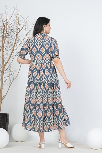 Image of Kuruti B Sheets Women's Cotton Floral Printed Regular Fit Anarkali Kurta for Women