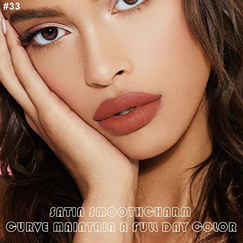 Evpct 2Pcs Orange Brown Neutral Color Lip Liner And Matte Lipstick Makeup Sets Dnm Vegan Lipstick Lip Liner And Gloss Set Lip Stain Long Lasting Waterproof 24 33# #TOP1