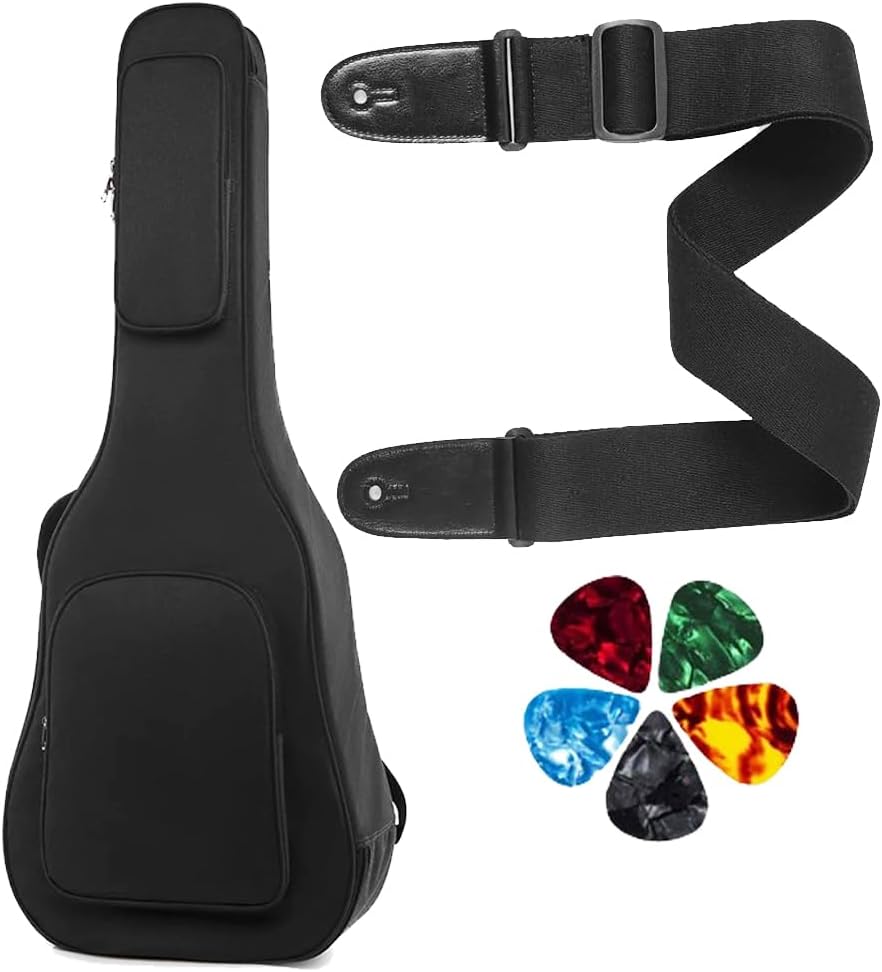 IMAGINEA 41 Inch Guitar Bag Padded Acoustic Covers Bag for Guitar with Belt & 5 Picks, Adjustable Shoulder Strap Bags for Dust-Proof & Oxford Water-Resistant Soft Bags for Acoustic Guitar Bag