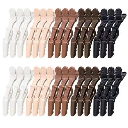 Set de 30 Pinzas de Pelo Cocodrilo Multicolor, Clips de Seccionado para Salón, Herramientas de Peluquería de Plástico Duradero miniatura 1