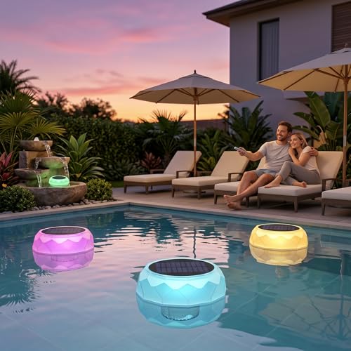 Flotadores solares de tabletas de cloro con luces LED y control remoto 4