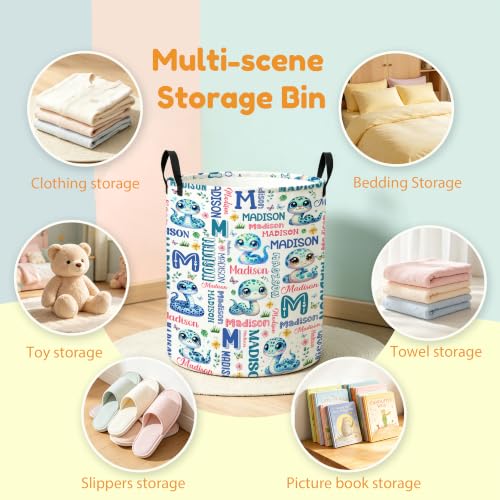Image of Custom Snake Laundry Hamper, Personalized Laundry Basket with Name, Customized Dirty Clothes Basket for Clothes Toy Bathroom Bedroom Storage,S-16.5 inchX 13.8 inch