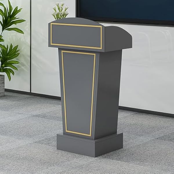 Szary drewniany stojak na mównicę regulowany podium do klasy, kościelnych wesel, konferencji i prezentacji, stylowe podium i elegancki design
