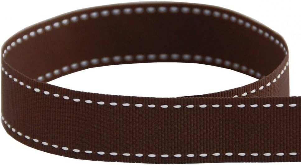 USA Made 1-1/2" Black & White Saddle Stitch Grosgrain Ribbon - 50 Yards (Multiple Widths Available)