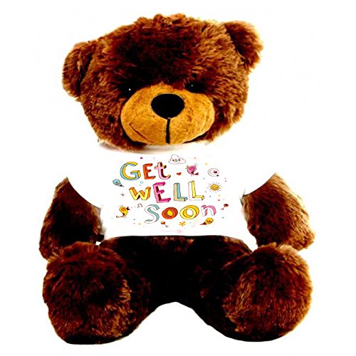 HugnFeel® Soft Toys Big Teddy Bear Wearing get Well Soon T-Shirt 4 feet Chocolate Brown_T Shirt_get Well Soon Plush & Stuffed Toys (B08CKY25GZ) Amazon Price History, Amazon Price Tracker