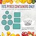 Replacement Lids for Pyrex Glass Food Storage Containers Rectangular (1) 1-Cup (2) 2-Cup (2) 4-Cup (1) 7-Cup (2) 3-Cup (1) 6-Cup Round Rectangle (Turquoise)