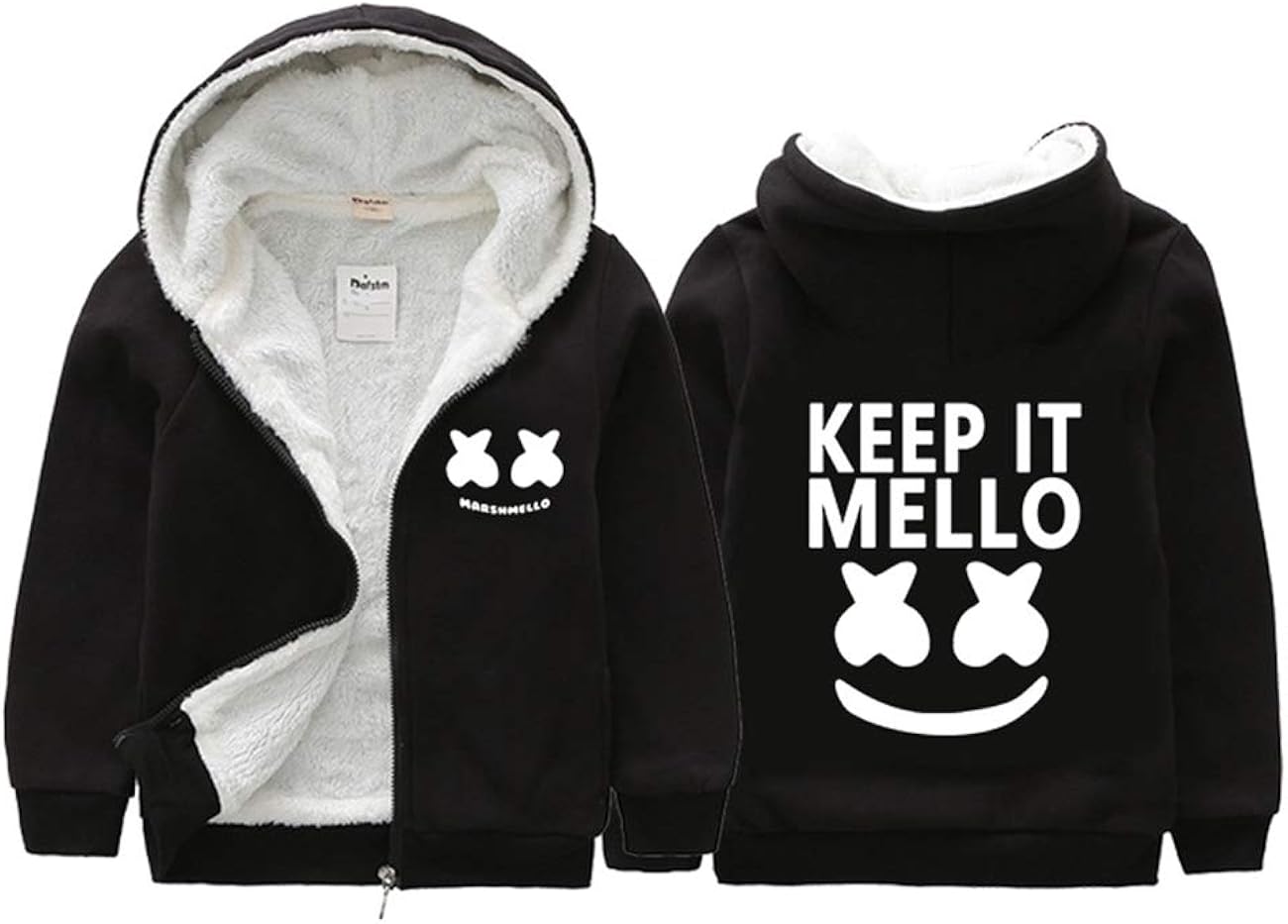 marshmello hoodie orange black