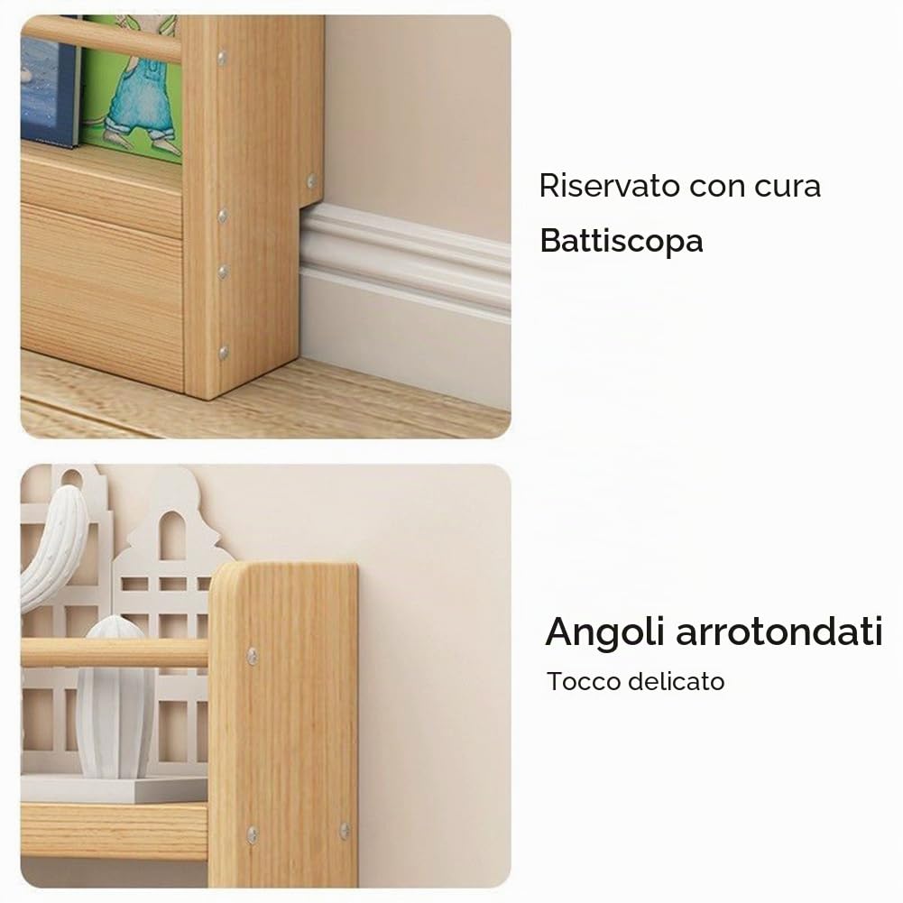 Organizzatore per Libreria in Legno Massiccio Stretto per Camera da Letto, Soggiorno, Ufficio Domestico, Mensola da 10 cm Dietro Porta, Scaffale da Appendere e Ripiano di Stoccaggio
