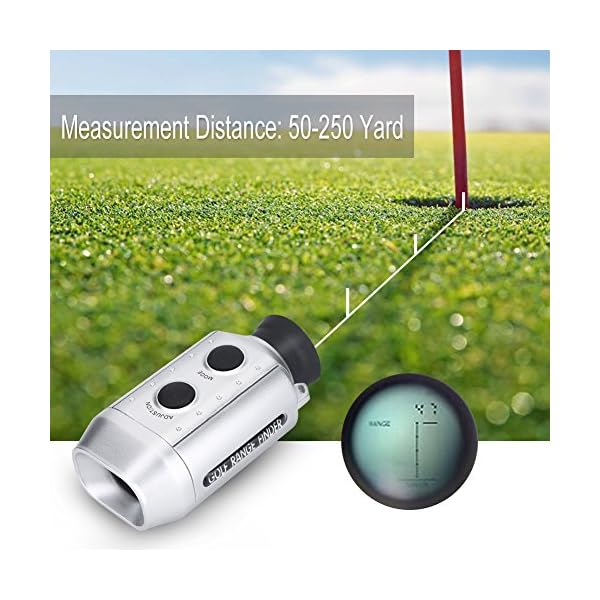 Lazmin-Buscador-de-Rango-de-Golf-telescopio-monocular-de-Mano-al-Aire-Libre-Buscador-de-Rango-Medidor-de-Distancia-Probador-Laser-de-Golf-Plateado