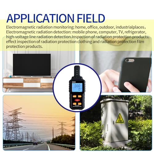 Metellme Medidor de Fem, Detector de Radiação de Campo Eletromagnético Digital 3 Em 1, Detector de F
