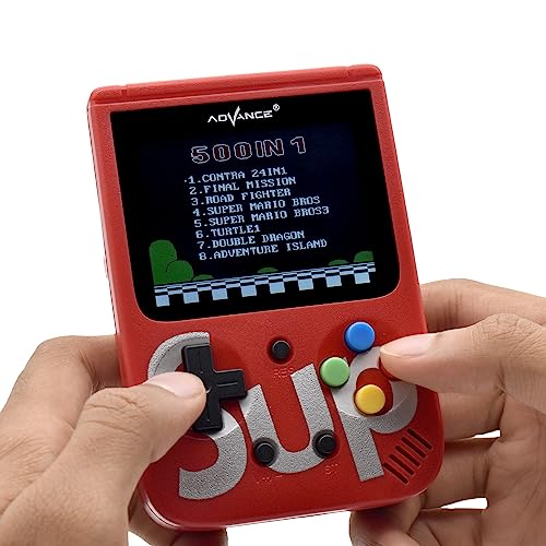 Image of Buzz Cool SUP Game Box 500 in 1 | Retro Hand Held Video Games for Kids | Rechargeable Gaming Console with TV Output | 500 Classic Games - Mario, Contra | Pocket Arcade | AD-111 Model (Assorted Colors)