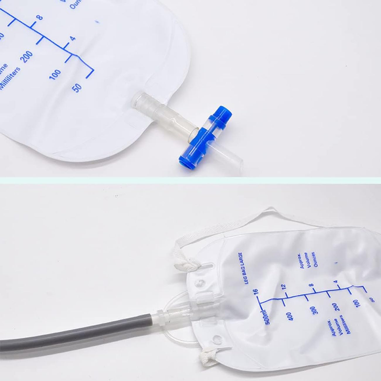 Bolsas para orinar de viaje para hombres, sistema de bolsa de drenaje urinario de 500 ml, colector de orina para hombres, dispositivos transpirables para la incontinencia masculina, bolsa urinaria p