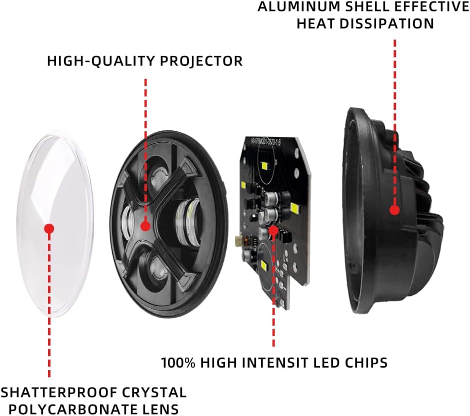 7-inch Smoked black X-ray yellow DLR and 4-inch angel eye new fog light combination, suitable for Jeep Wrangler JK JKU LJ CJ TJ 1997-2018 JKU and other vehicle accessories