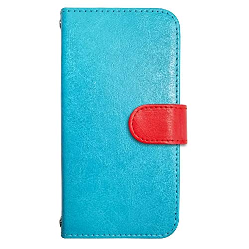 sslink iPhone17 Pro Max アイフォン17プロマックス 対応 ケース 手帳型 スマホケース 丸型 ラウンド(レッド) ベルト きせかえ belty おしゃれ (カバー色ブルー) ダイアリータイプ 横開き カード収納 フリップ カバー ス