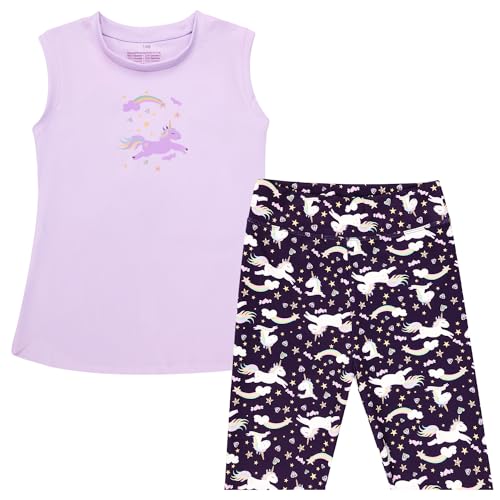 Image of MooMoo Baby Girls Bike Shorts Set Sleeveless Top and Outfit Set Clothing Set