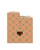 Tribal Wooden Candle Holder- Candlestick Holders with 2 Tealights, Double-Sided Print, Unique Friend